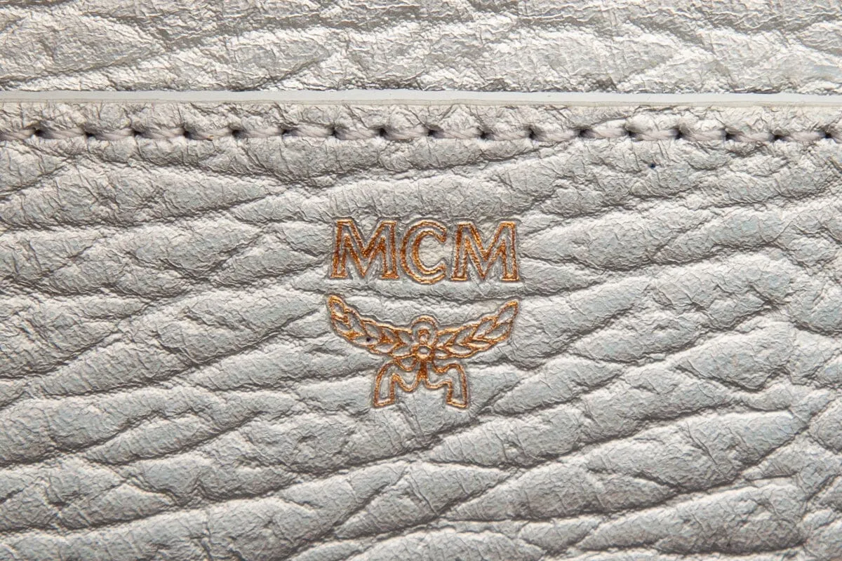 MCM Silver Mini Stud and Pearl Detail Backpack