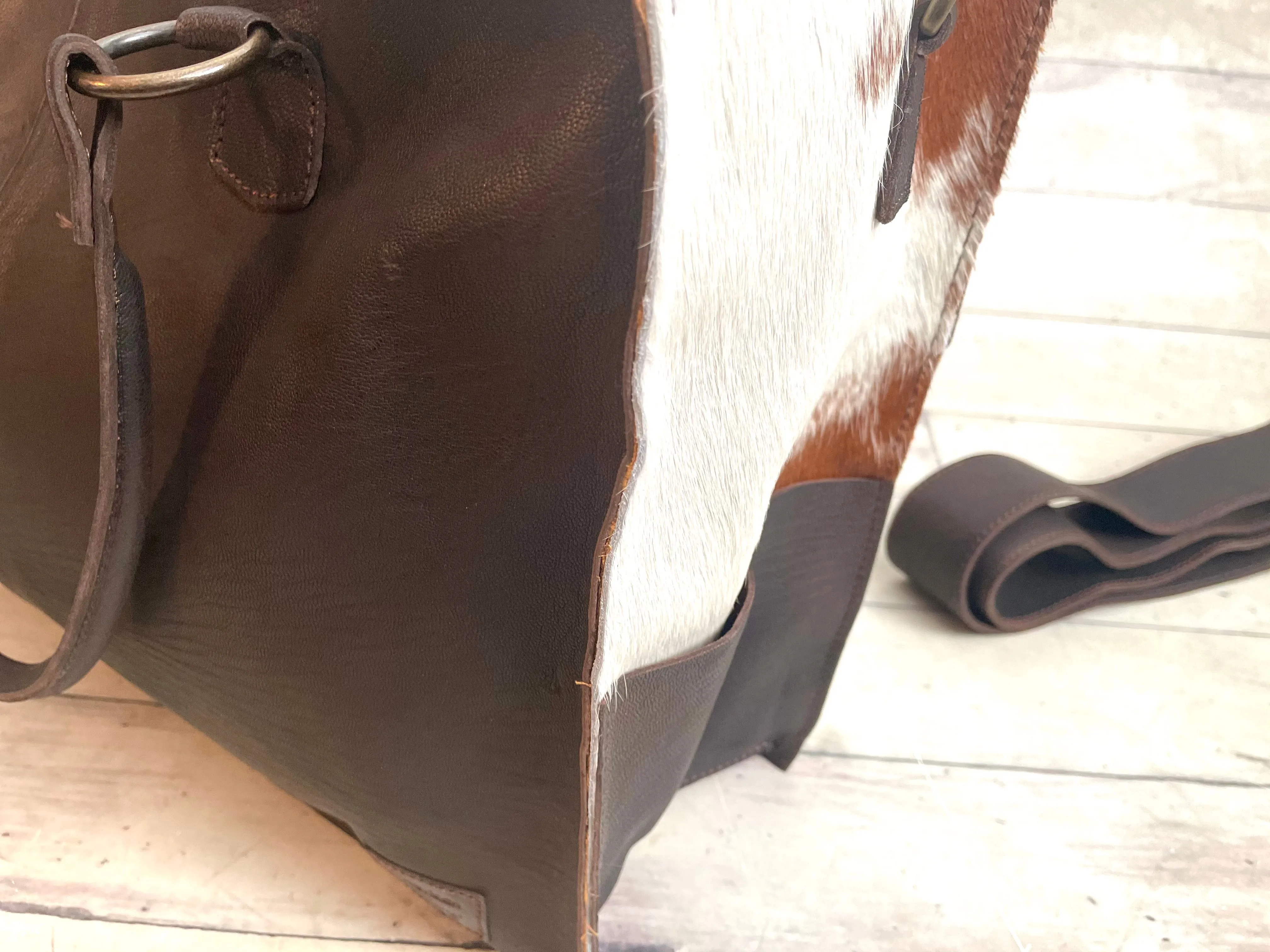 Meadow Large Floral Tooled & Cowhide Tote