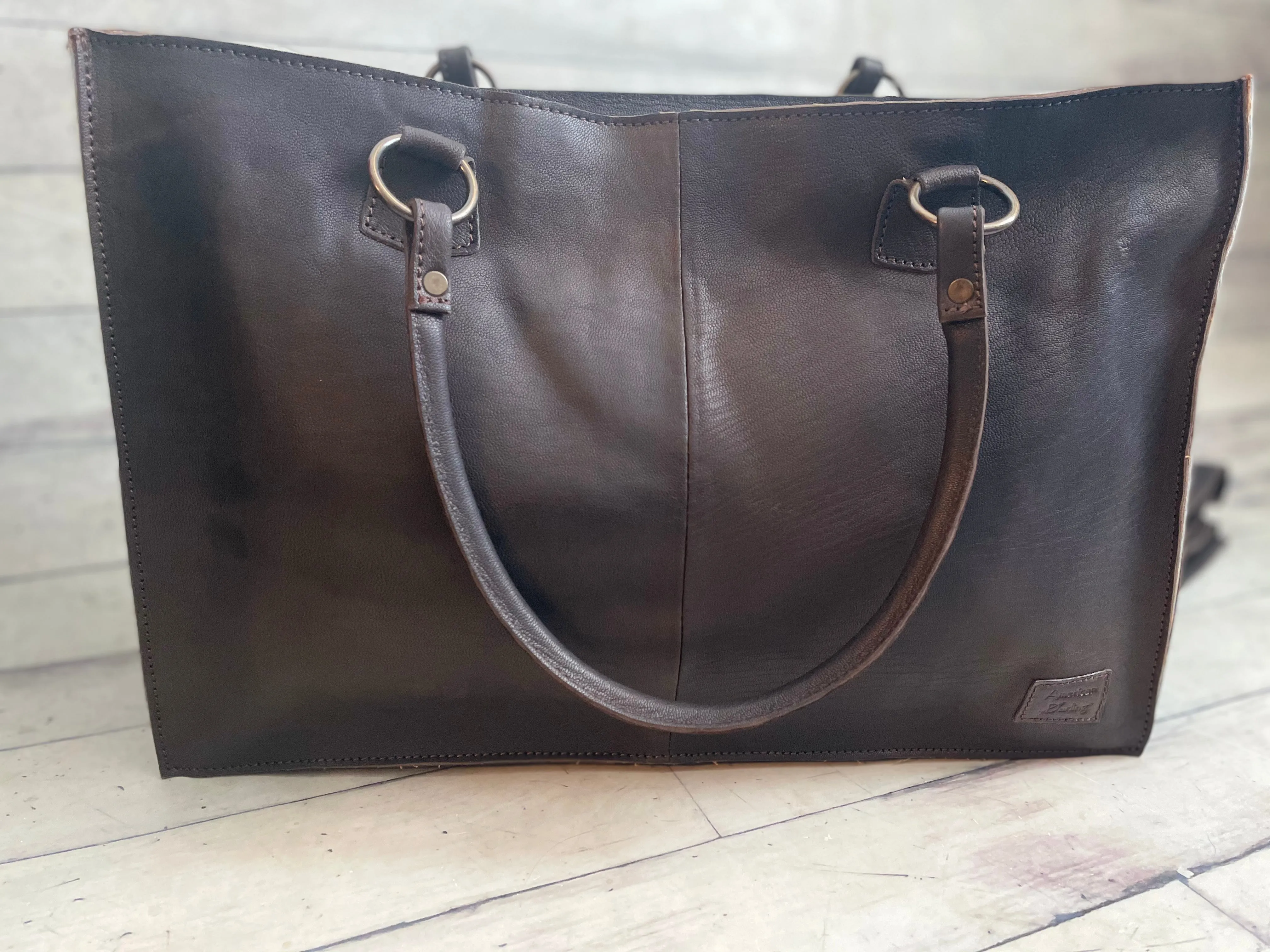 Meadow Large Floral Tooled & Cowhide Tote