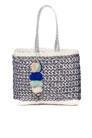 Medium Navy Coastal Cable Citron Tote