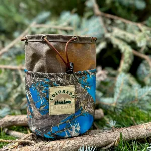 Medium True Timber MC Cobalt and Oak Waxed Canvas Bush Pot Bag