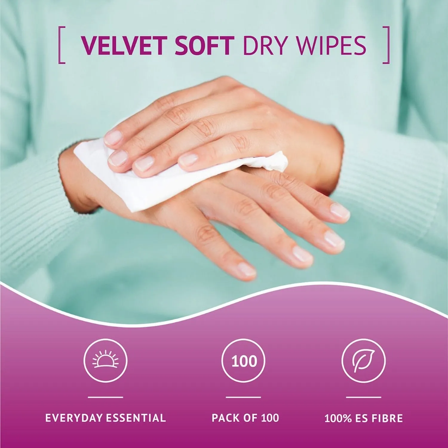 MediWipes Velvet Soft Dry Wipes | Large | Pack of 100