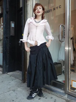 Meredith Skirt - Black Taffeta & Wool