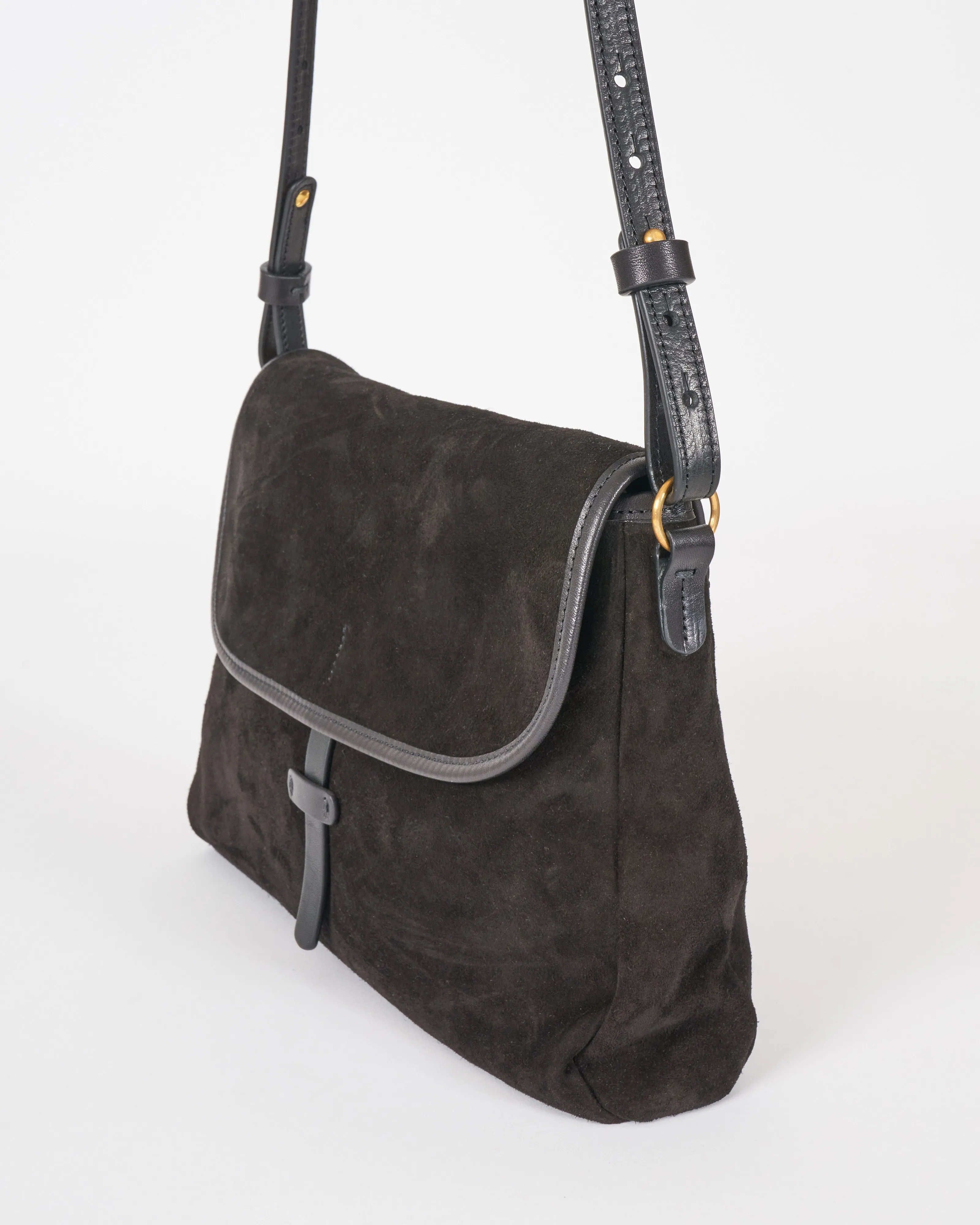 messenger bag - black suede