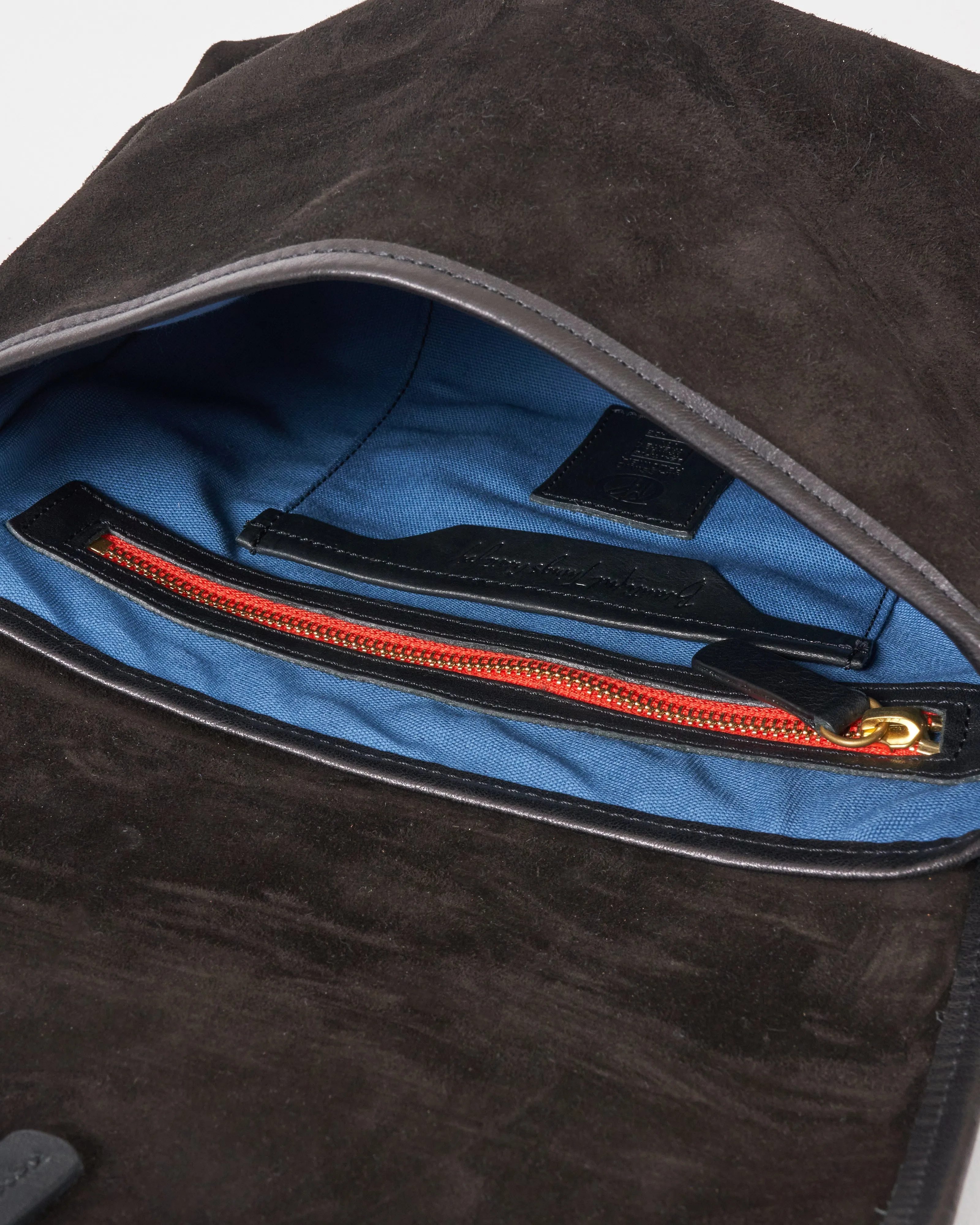 messenger bag - black suede