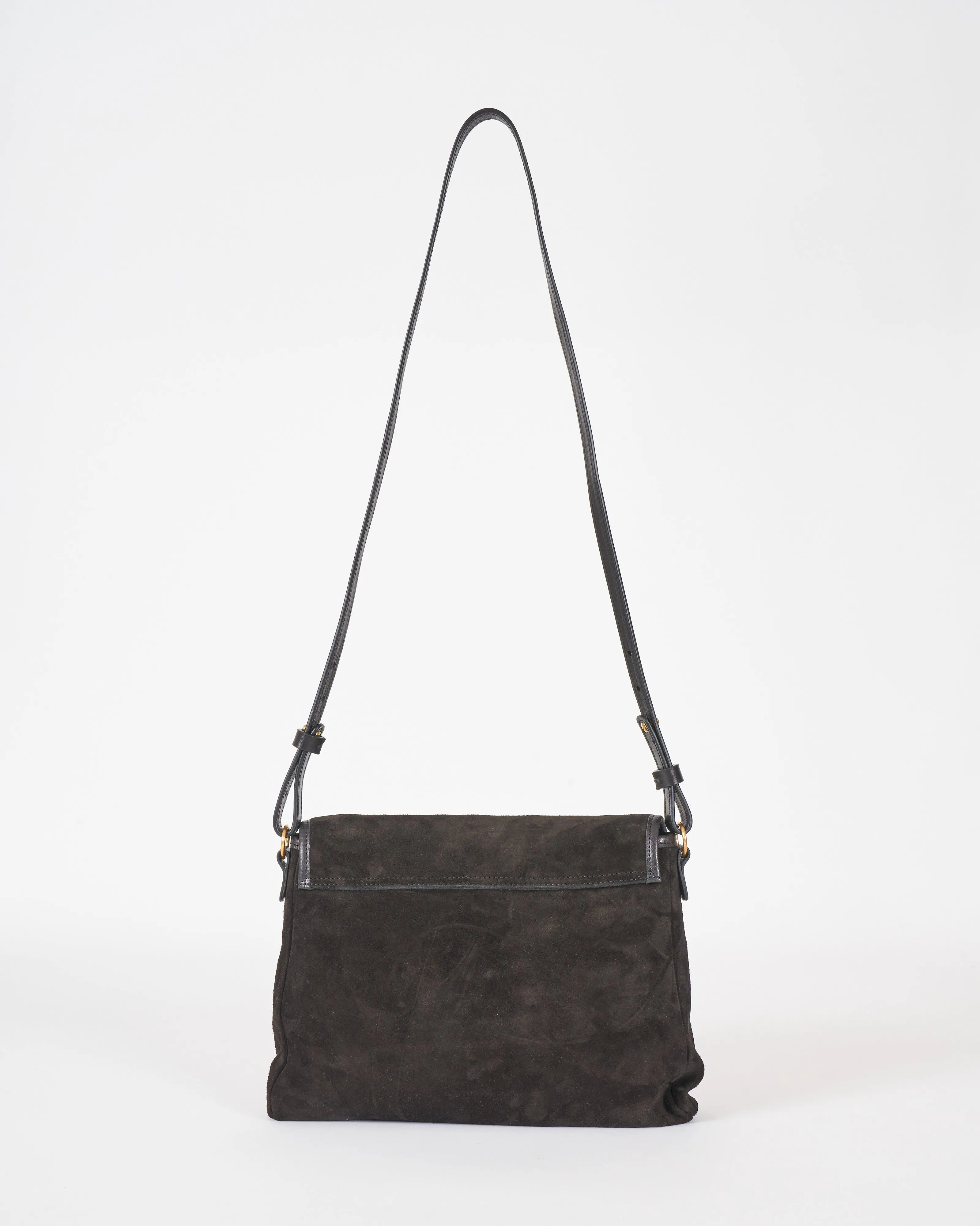 messenger bag - black suede