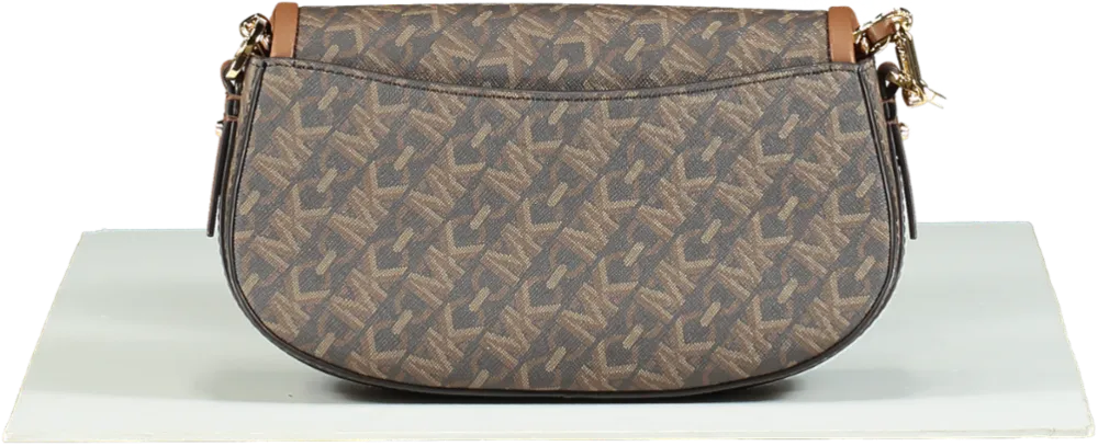 Michael Kors Brown Mila Faux Leather Small Chain Messenger Chain Bag