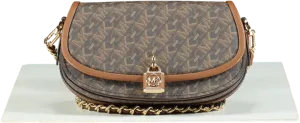 Michael Kors Brown Mila Faux Leather Small Chain Messenger Chain Bag