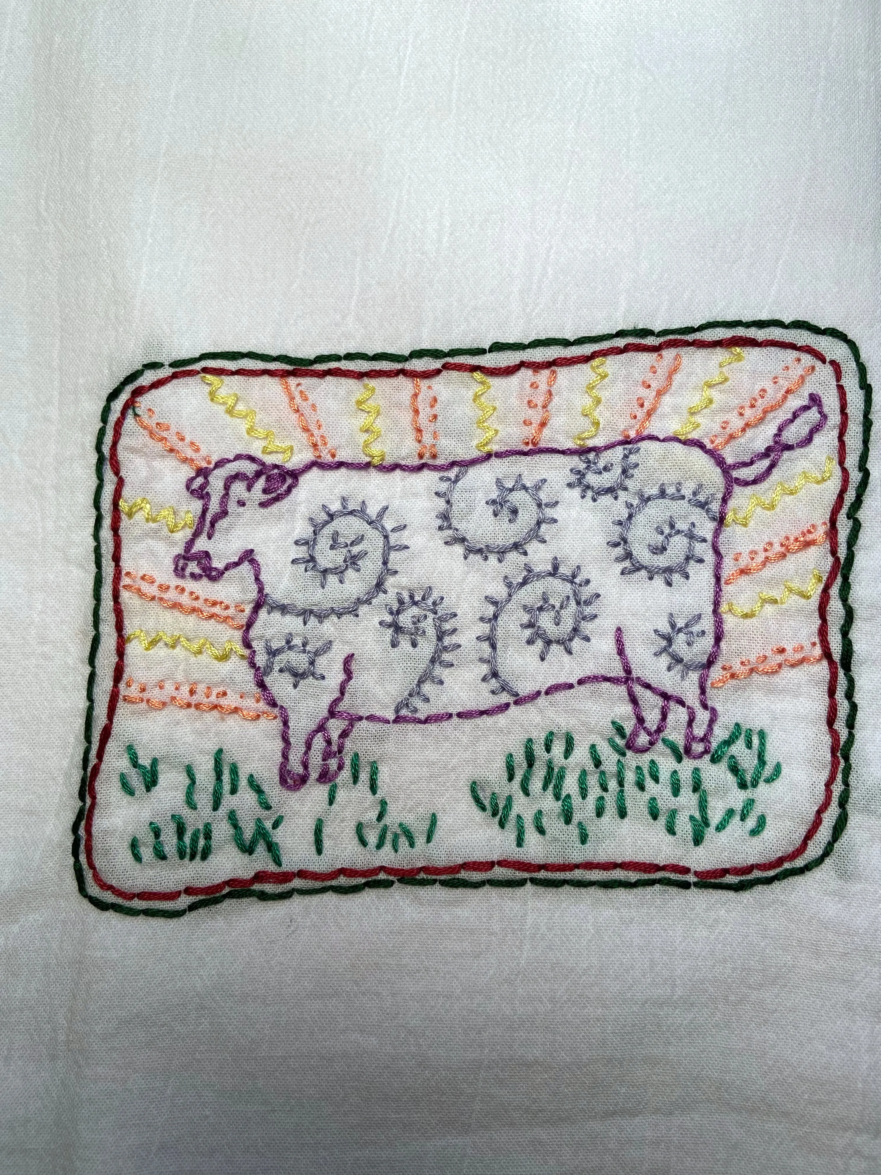 Millie's Tea Towels, Hand Embroidered: Folksy Farmhouse (7 to choose from)