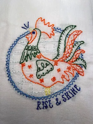 Millie's Tea Towels, Hand Embroidered: Folksy Farmhouse (7 to choose from)