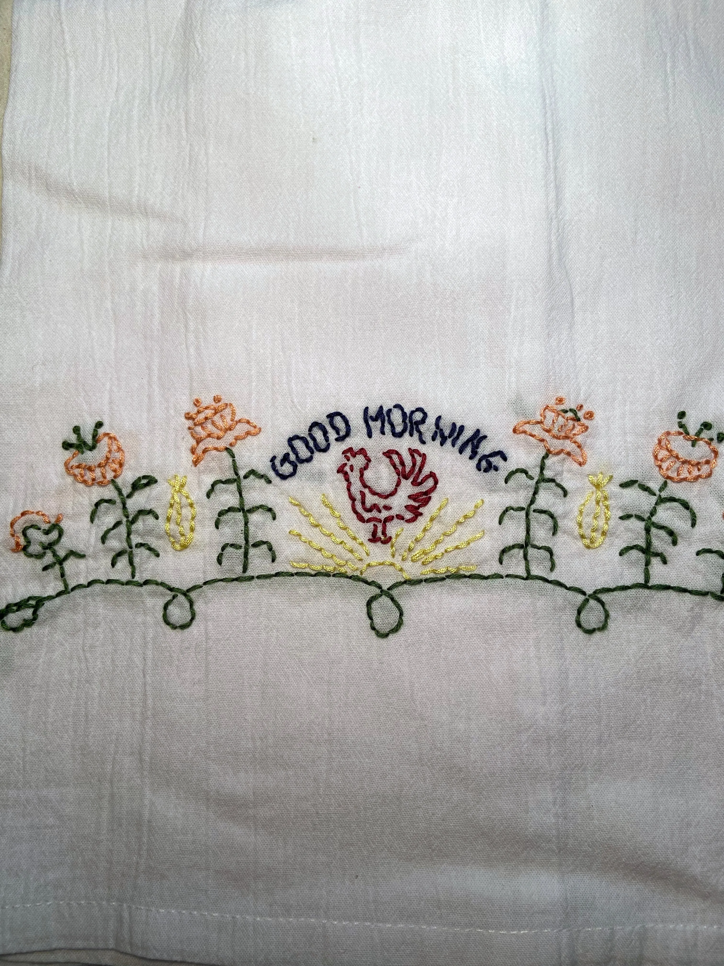 Millie's Tea Towels, Hand Embroidered: Folksy Farmhouse (7 to choose from)