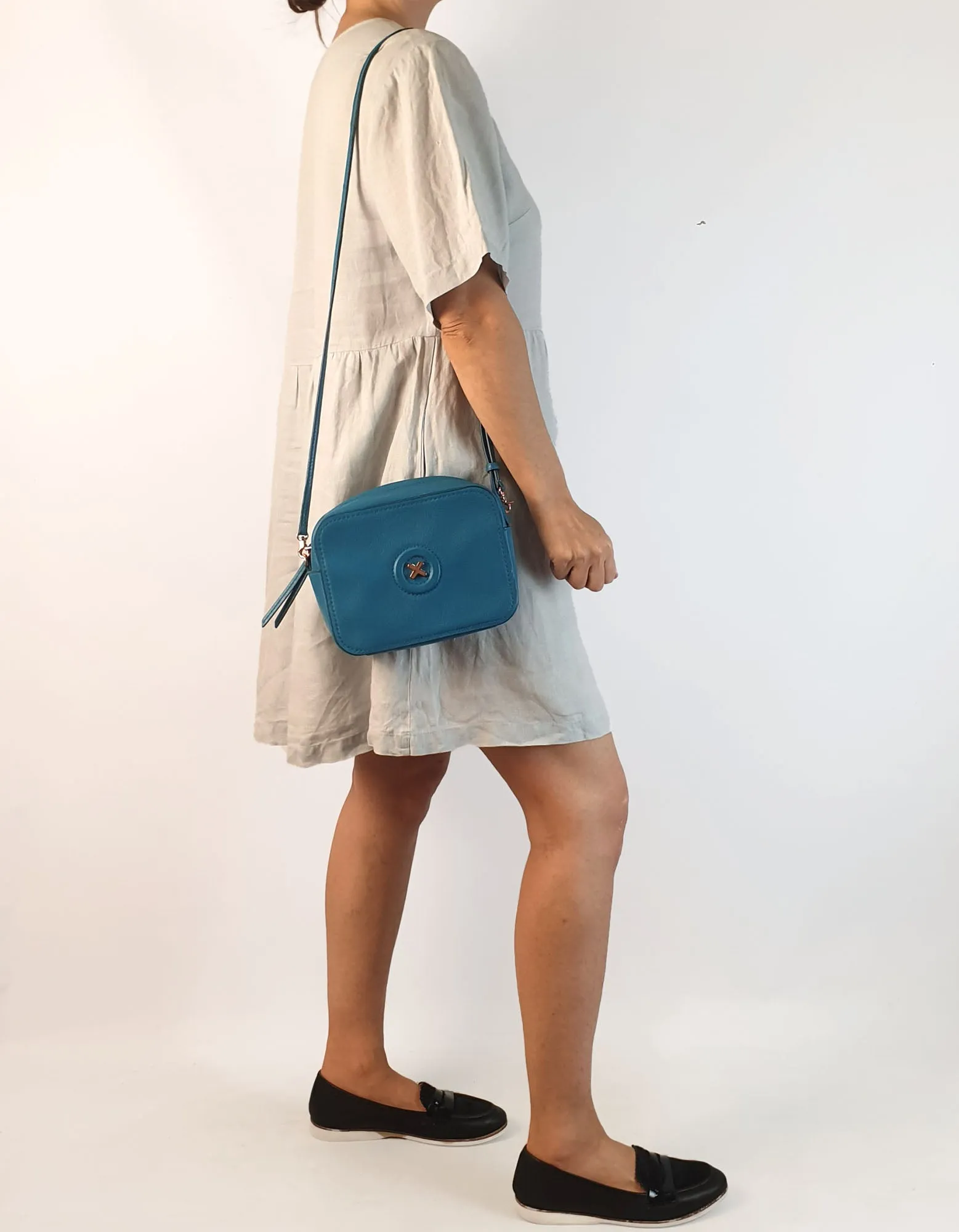 Mimco blue everyday bag with adjustable strap