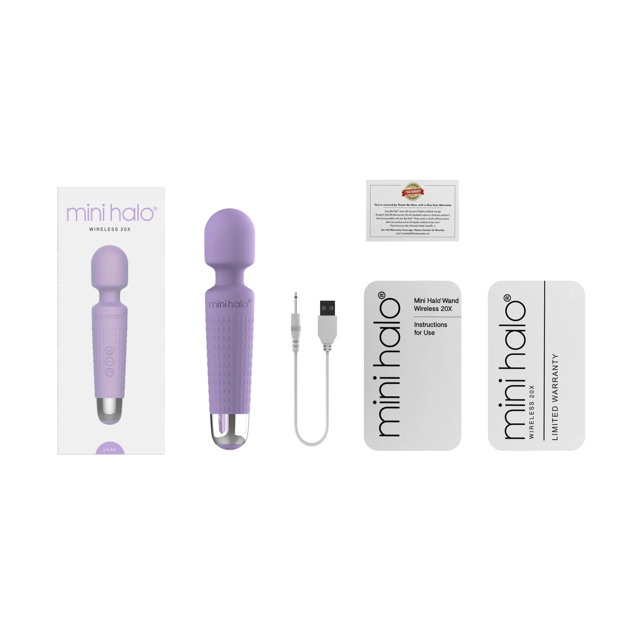 Mini Halo Wand Vibrator Lilac