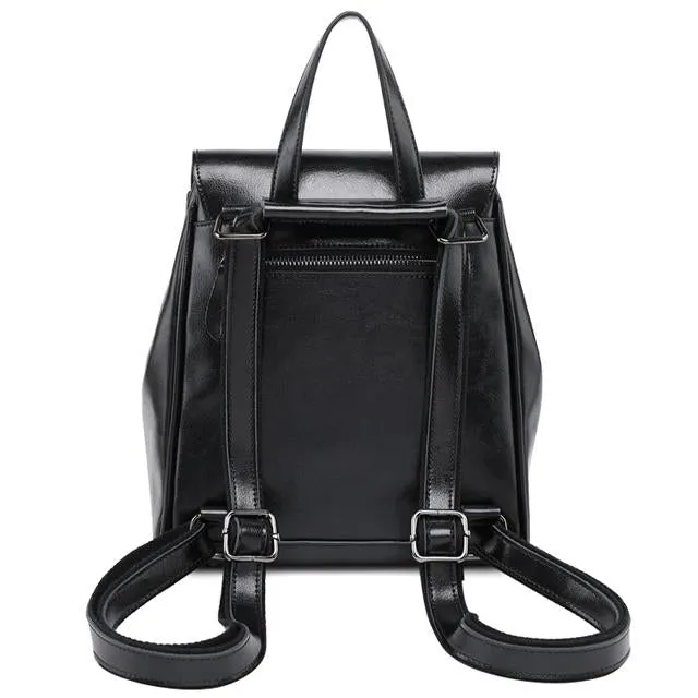 Minimal Flap Leather Backpack