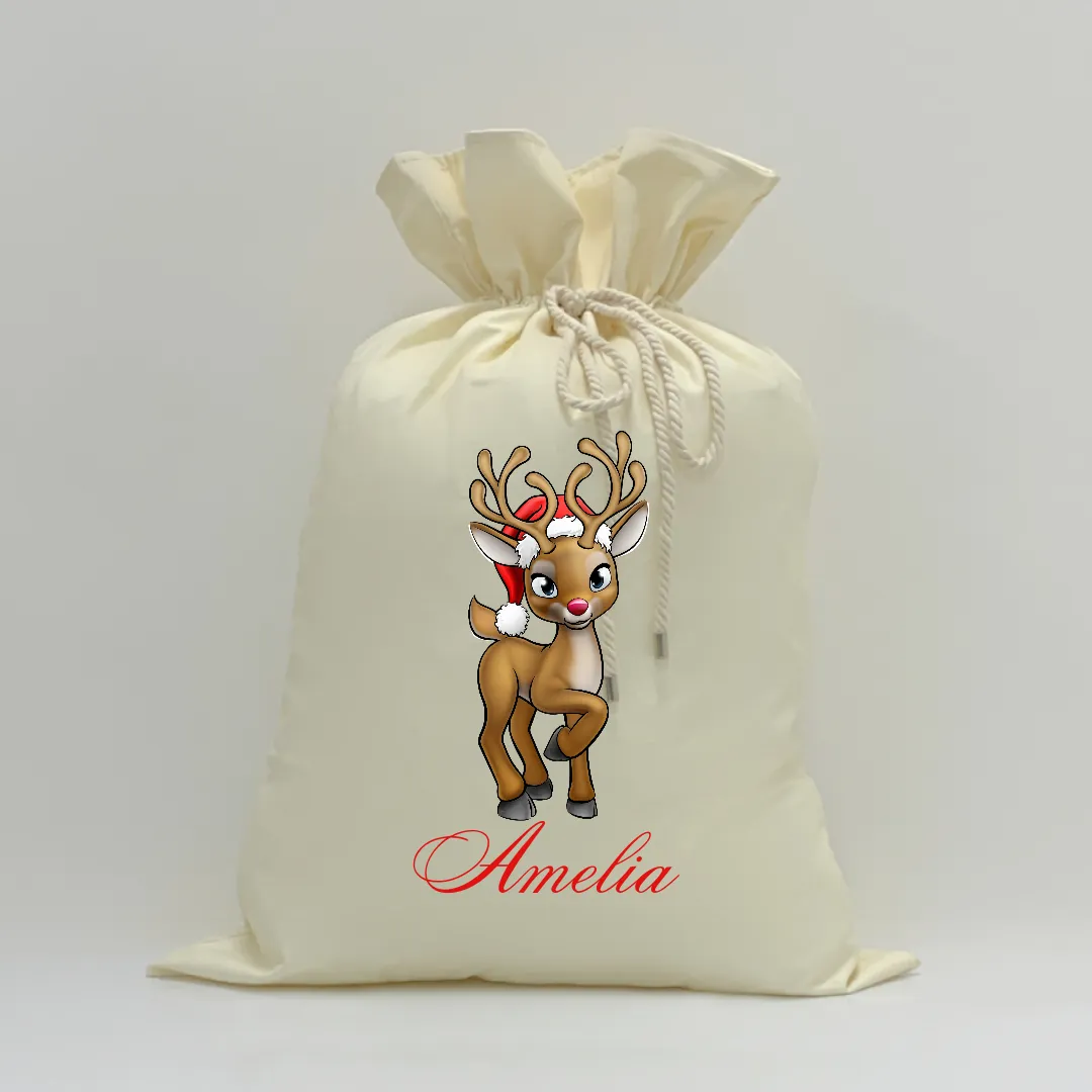 MLW By Design - Personalised Reindeer Santa Sack