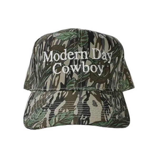 MODERN DAY COWBOY CAMO SnapBack Cap Hat Custom Embroidered
