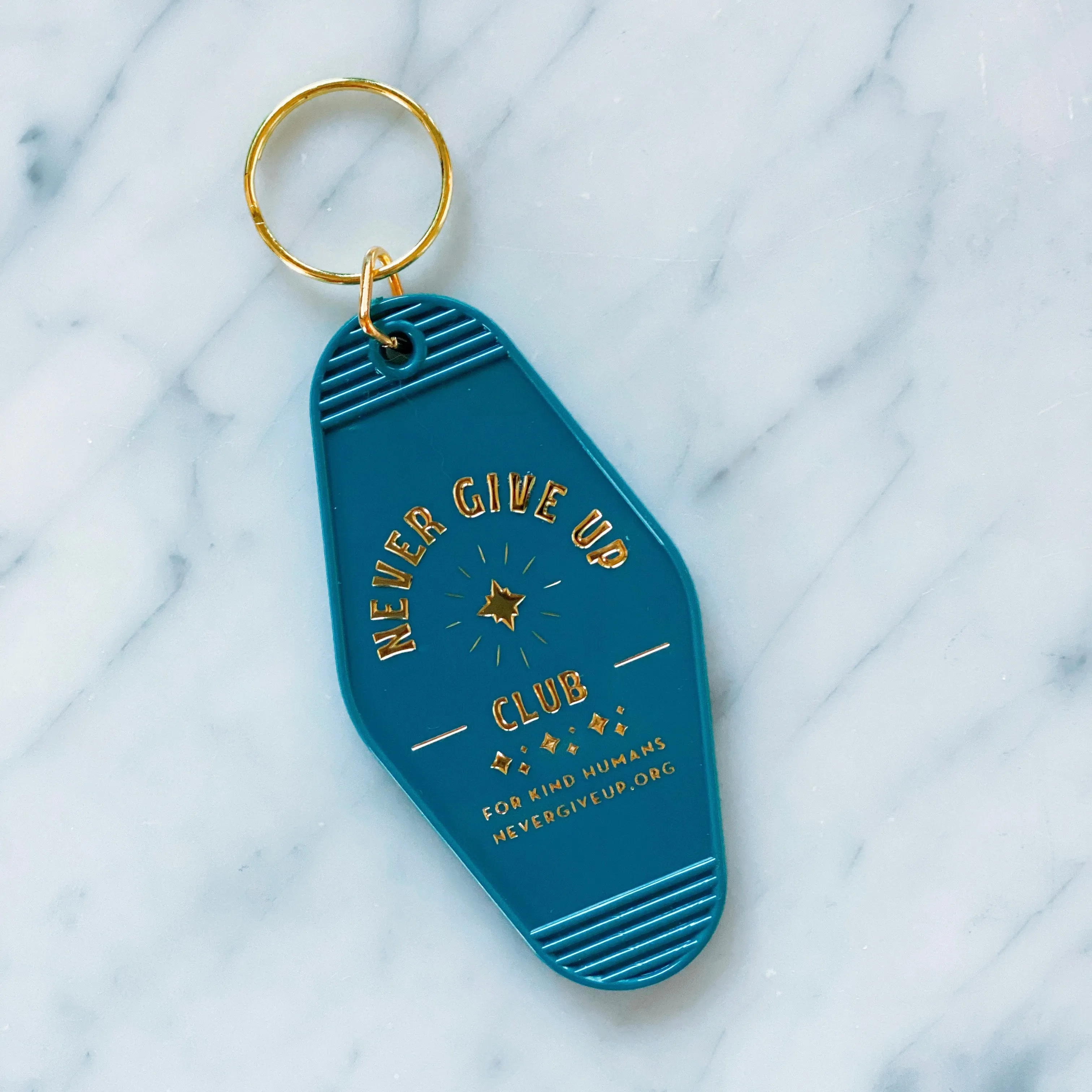 MOTEL KEY CHAIN - NEVER GIVE UP CLUB