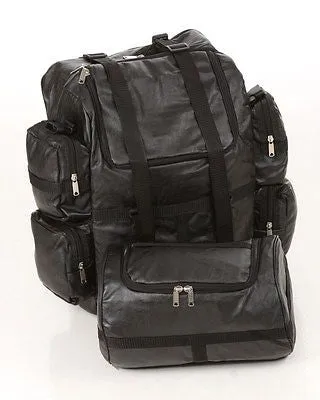 MOTORCYCLE LARGE GENUINE LEATHER SISSY T BAR BAG TRAVEL PLAIN LUGGAGE VERY SOFT