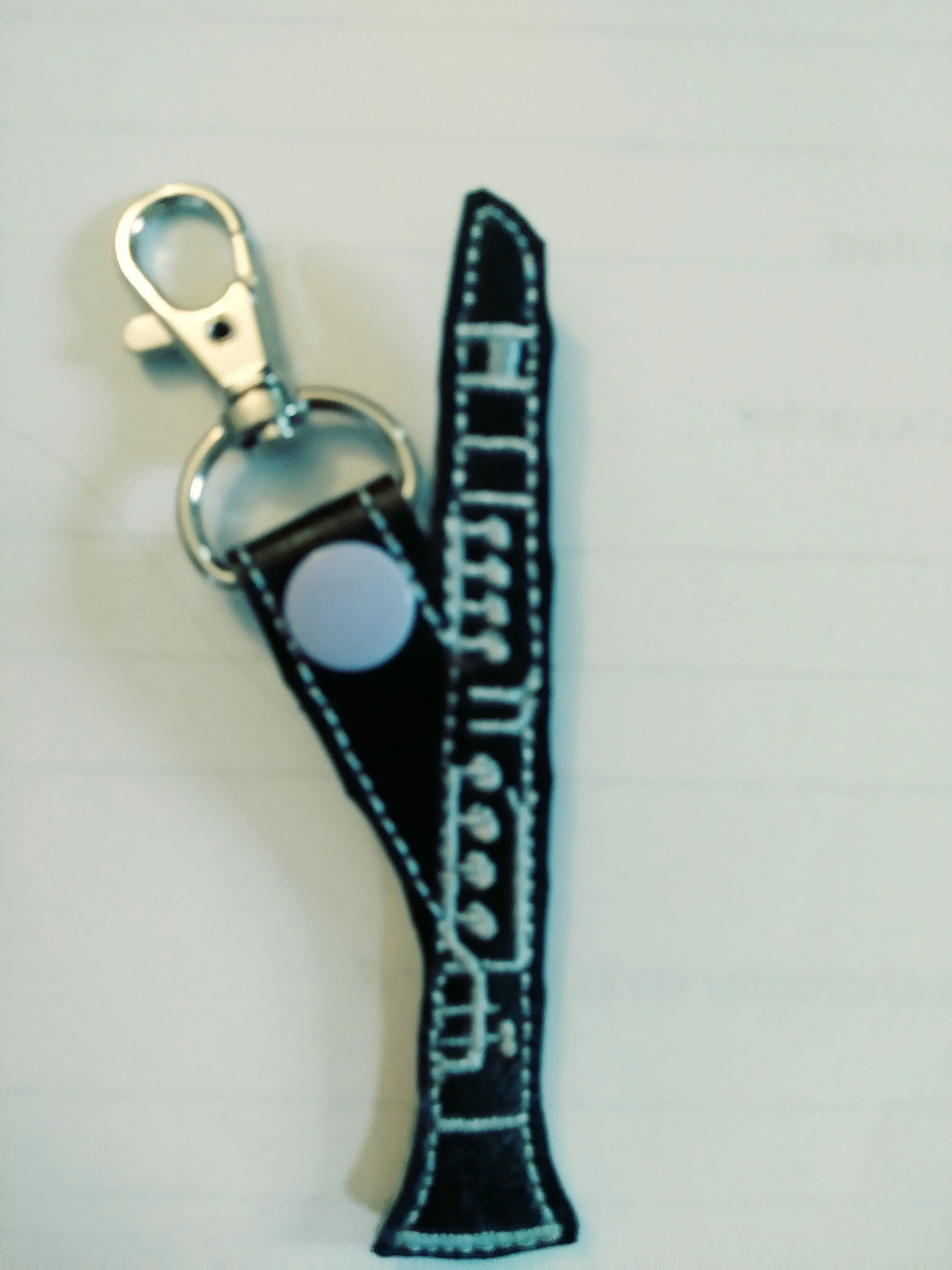 Music instrument key chain - snap tab - flute - clarinet - drum sticks - saxophone - french horn - trumpet - trombone - bag tag - marching band