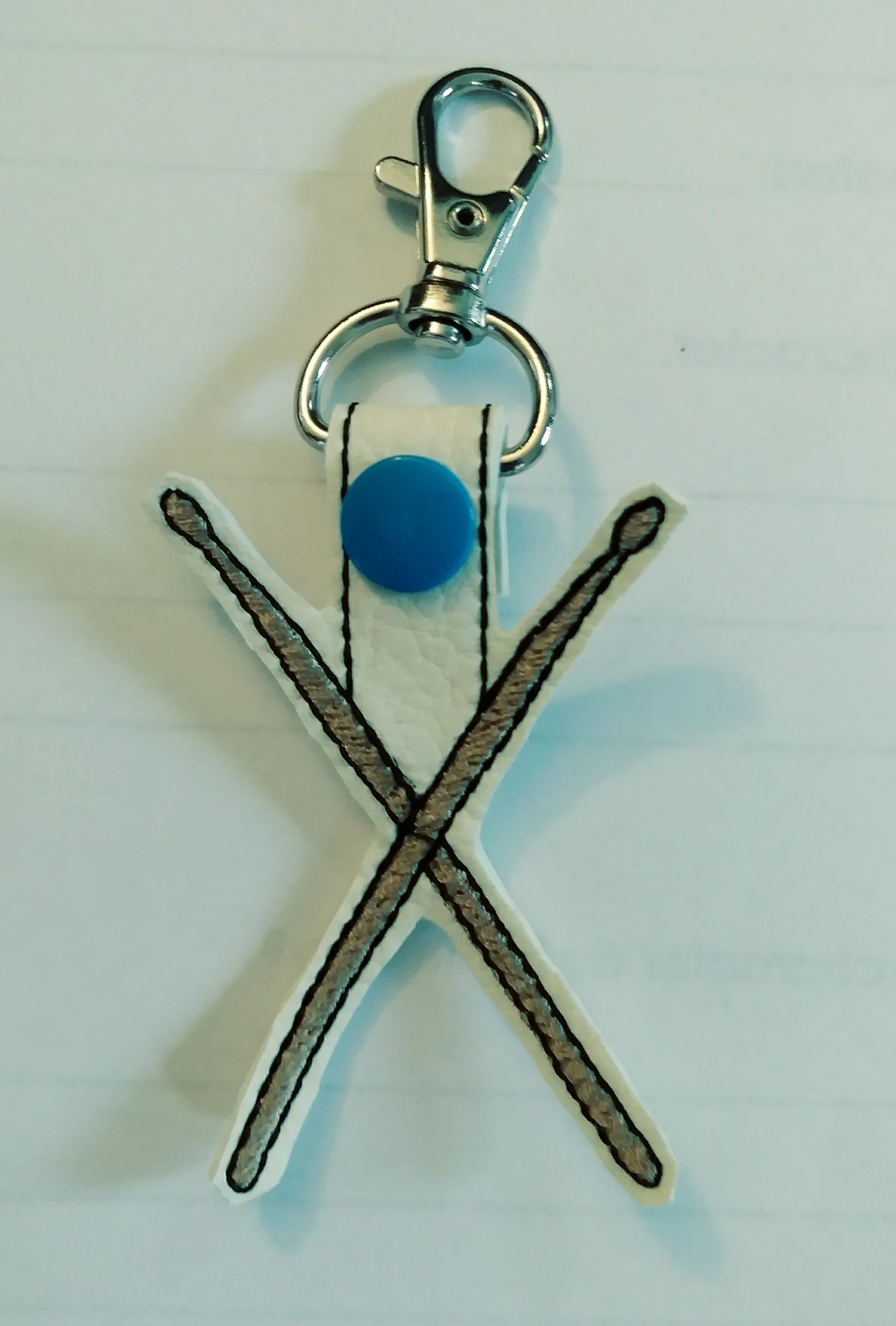 Music instrument key chain - snap tab - flute - clarinet - drum sticks - saxophone - french horn - trumpet - trombone - bag tag - marching band