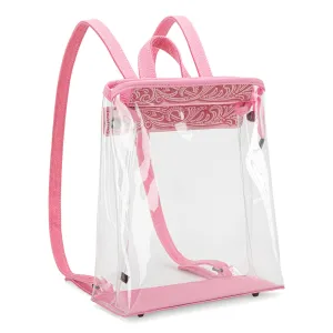 MW906-9110 Montana West Western Clear Backpack- Pink