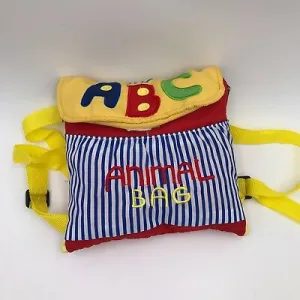 MY ABC ANIMAL BAG, HAND EMBROIDERED, ANIMALS INSIDE THE BAG PAGES ARE REMOVABLE WITH VELCRO ATTACHMENTS, SUPER CUTE BAG YOUR CHILD CAN TAKE WHEREVER THEY GO! Retails $30 