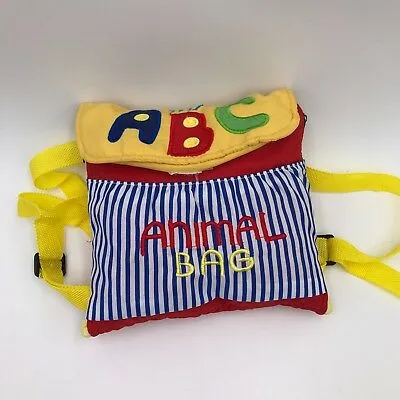 MY ABC ANIMAL BAG, HAND EMBROIDERED, ANIMALS INSIDE THE BAG PAGES ARE REMOVABLE WITH VELCRO ATTACHMENTS, SUPER CUTE BAG YOUR CHILD CAN TAKE WHEREVER THEY GO! Retails $30 