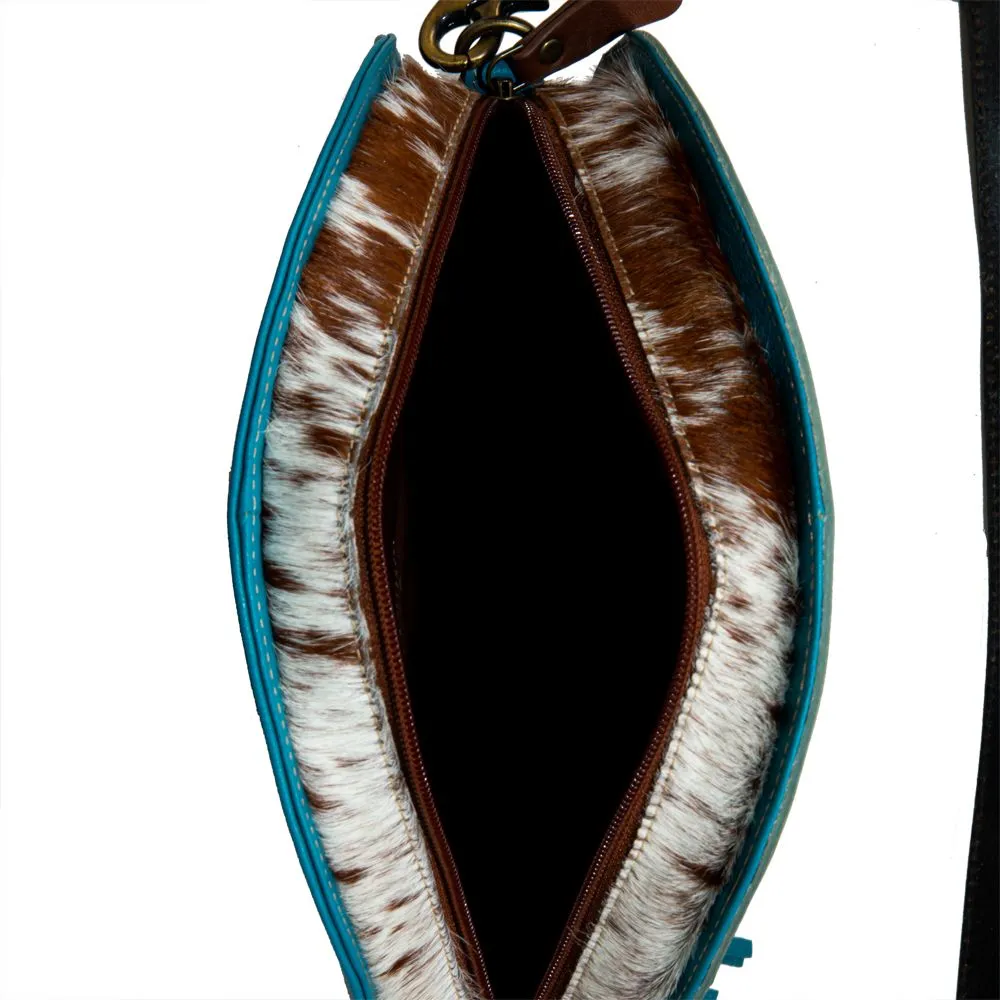 Myra Bag Desert Rain Hand Tooled Round Bag