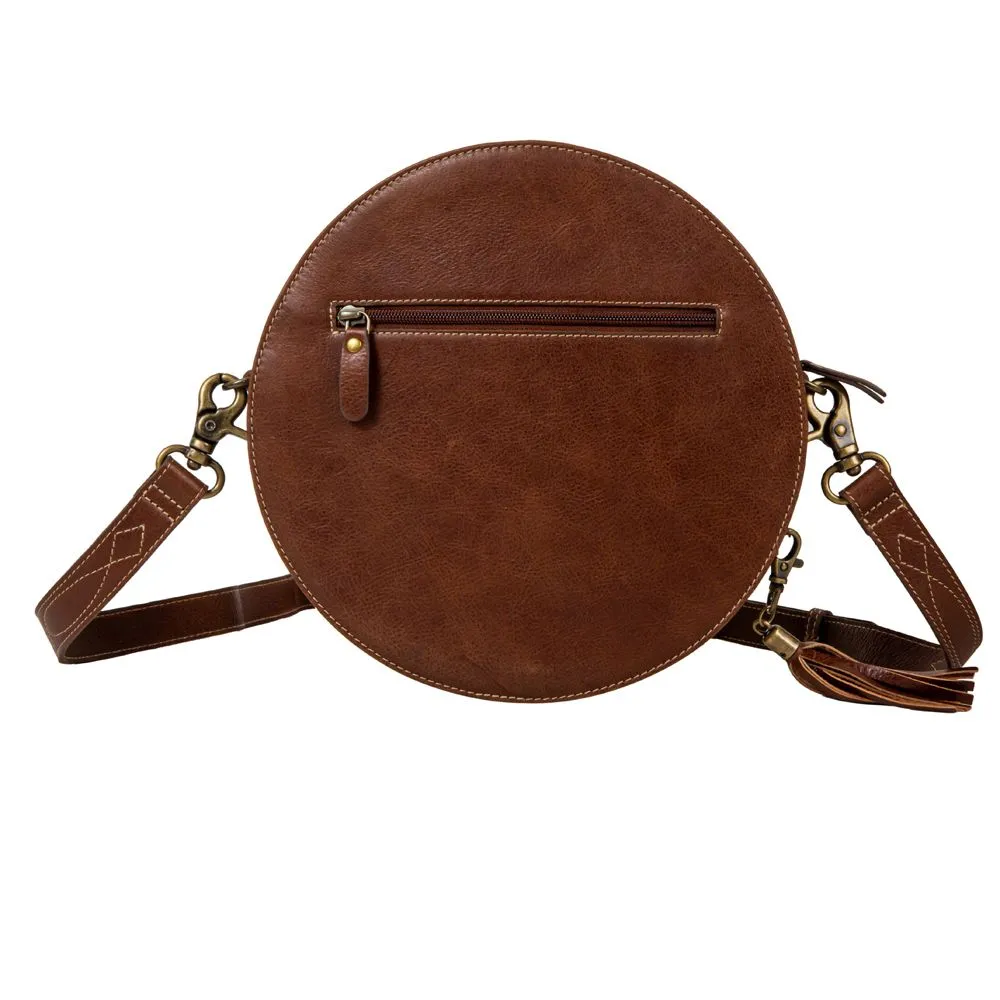 Myra Bag Open Range Hand Tooled Round Bag