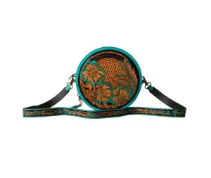 Myra Bag Priceless Love Small Hand-Tooled Round Bag