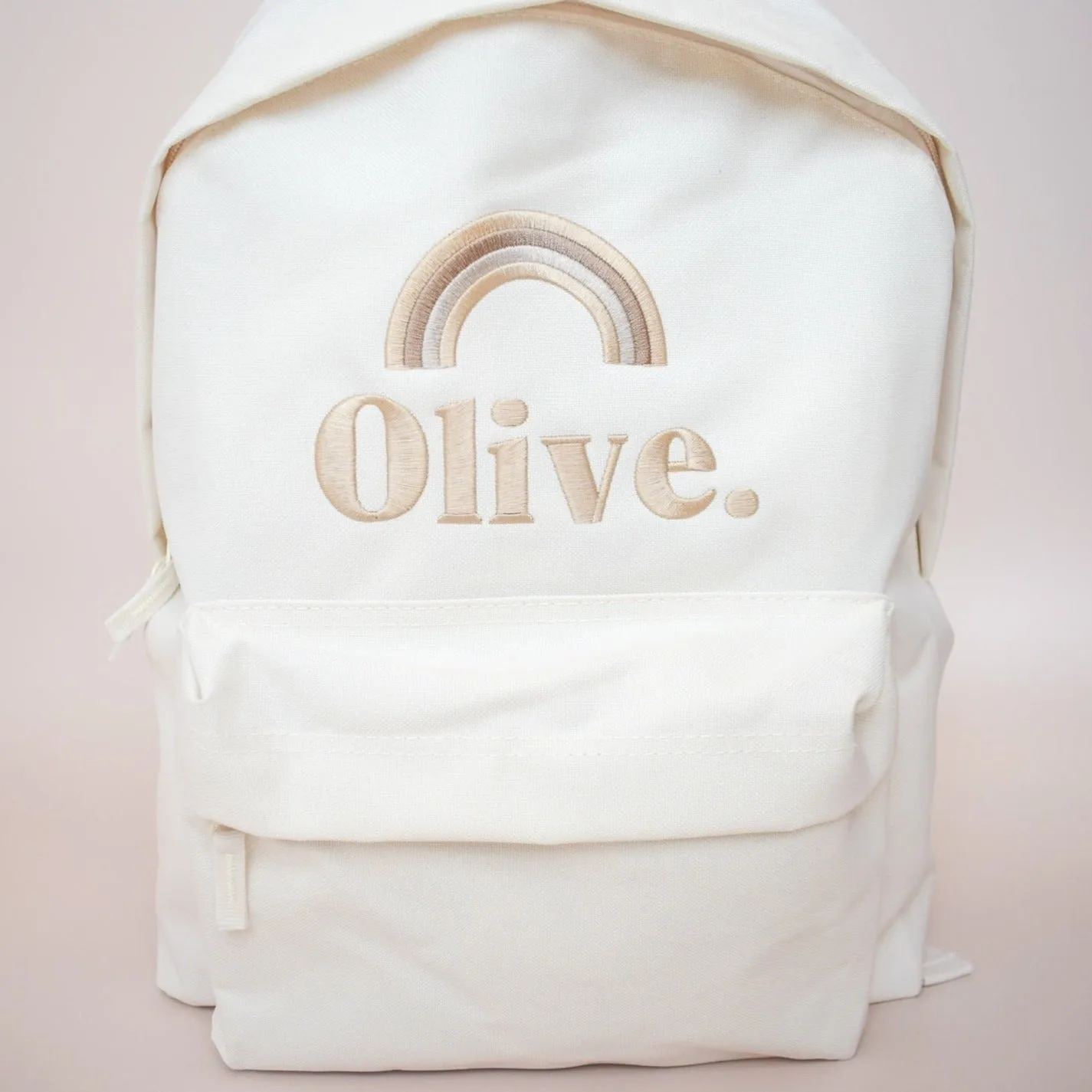 Name Rainbow vanilla classic backpack - embroidered