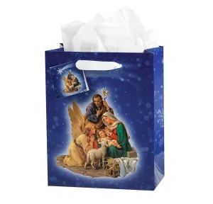 Nativity Large Gift Bag W/Tissue (Large)