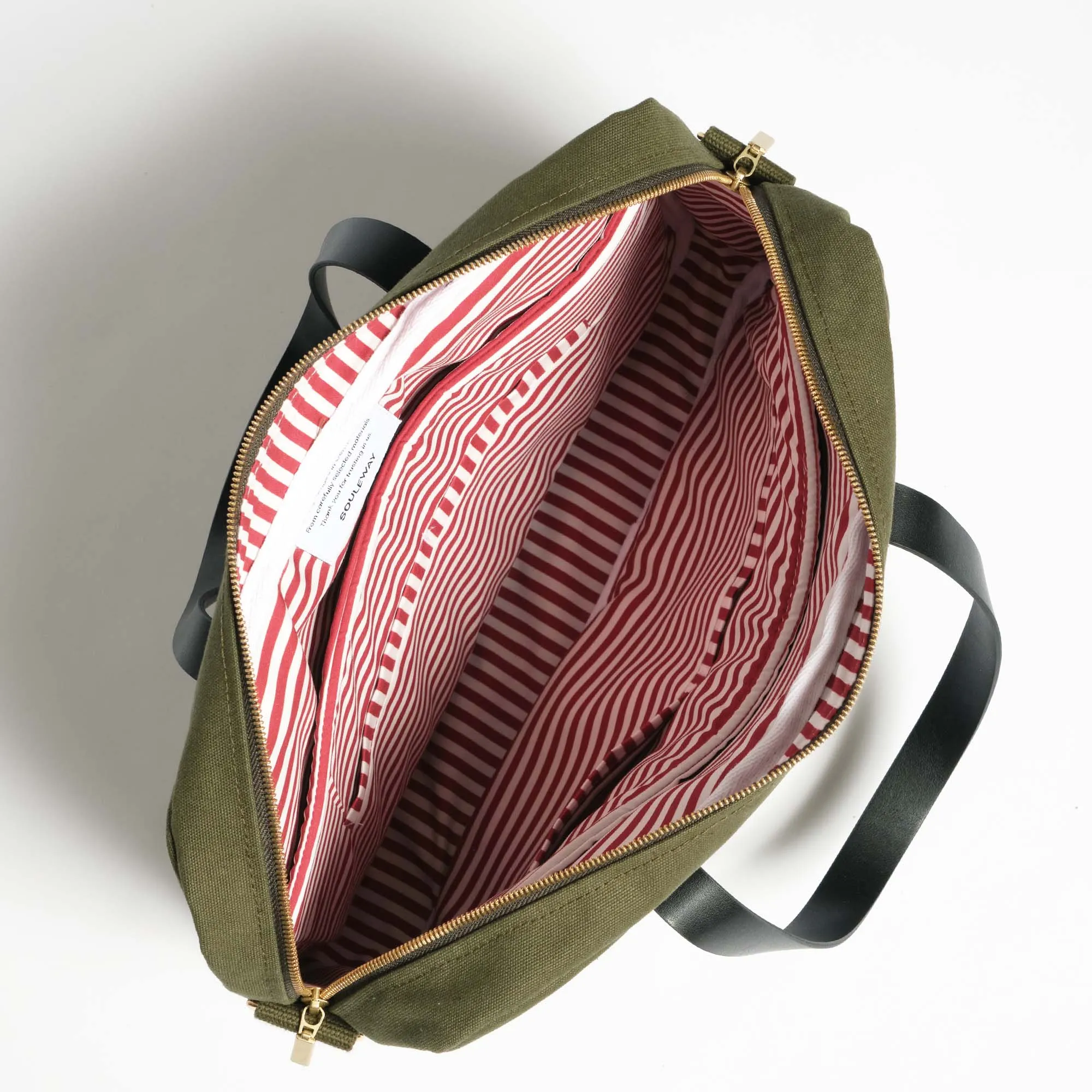 Natural Cotton Canvas Laptop Bag | Dark Olive