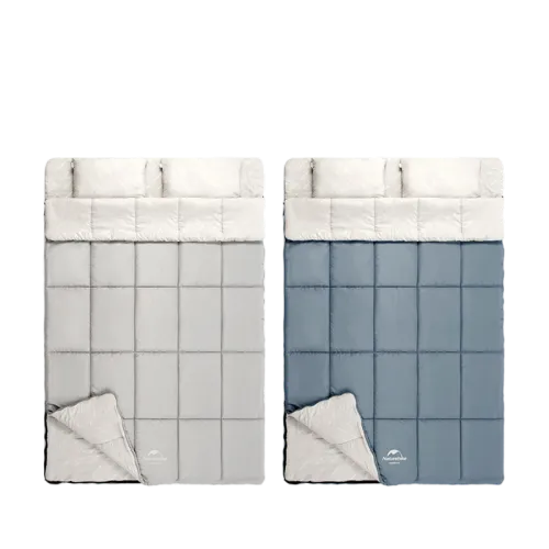 Naturehike Double cotton sleeping Bag with pillow Grayish - Brown