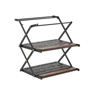 Naturehike tabletop folding shelf Stainless steel - Wood grain