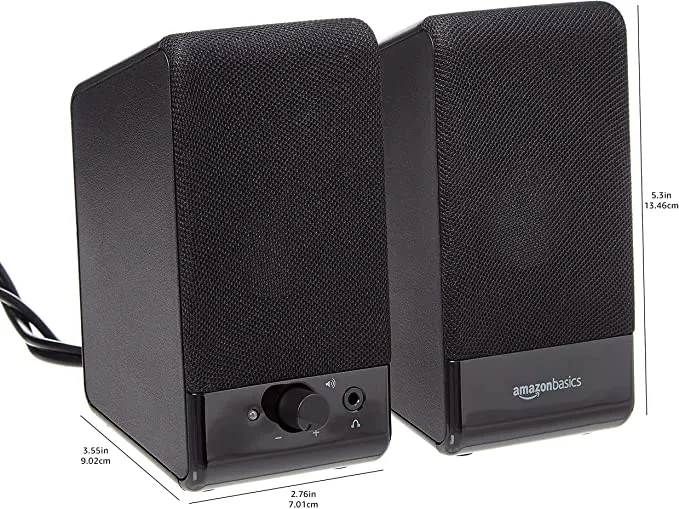 New in box! AmazonBasics Computer Speakers for Desktop or Laptop PC | USB-Powered, black