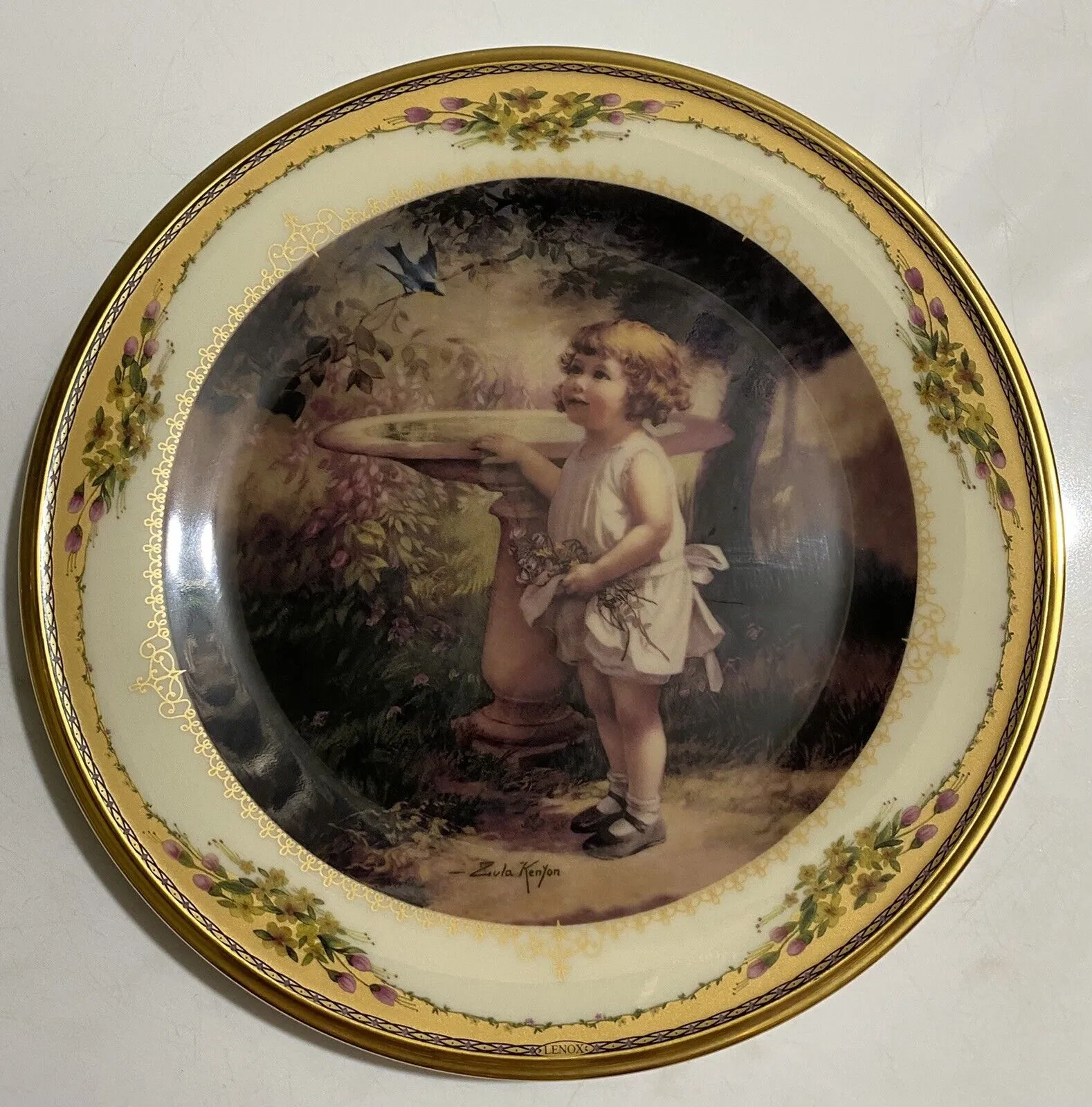 NEW Lenox “My Morning Friend” Bradford Exchange Gold Trimmed Plate, with certificate of authenticity in original box!