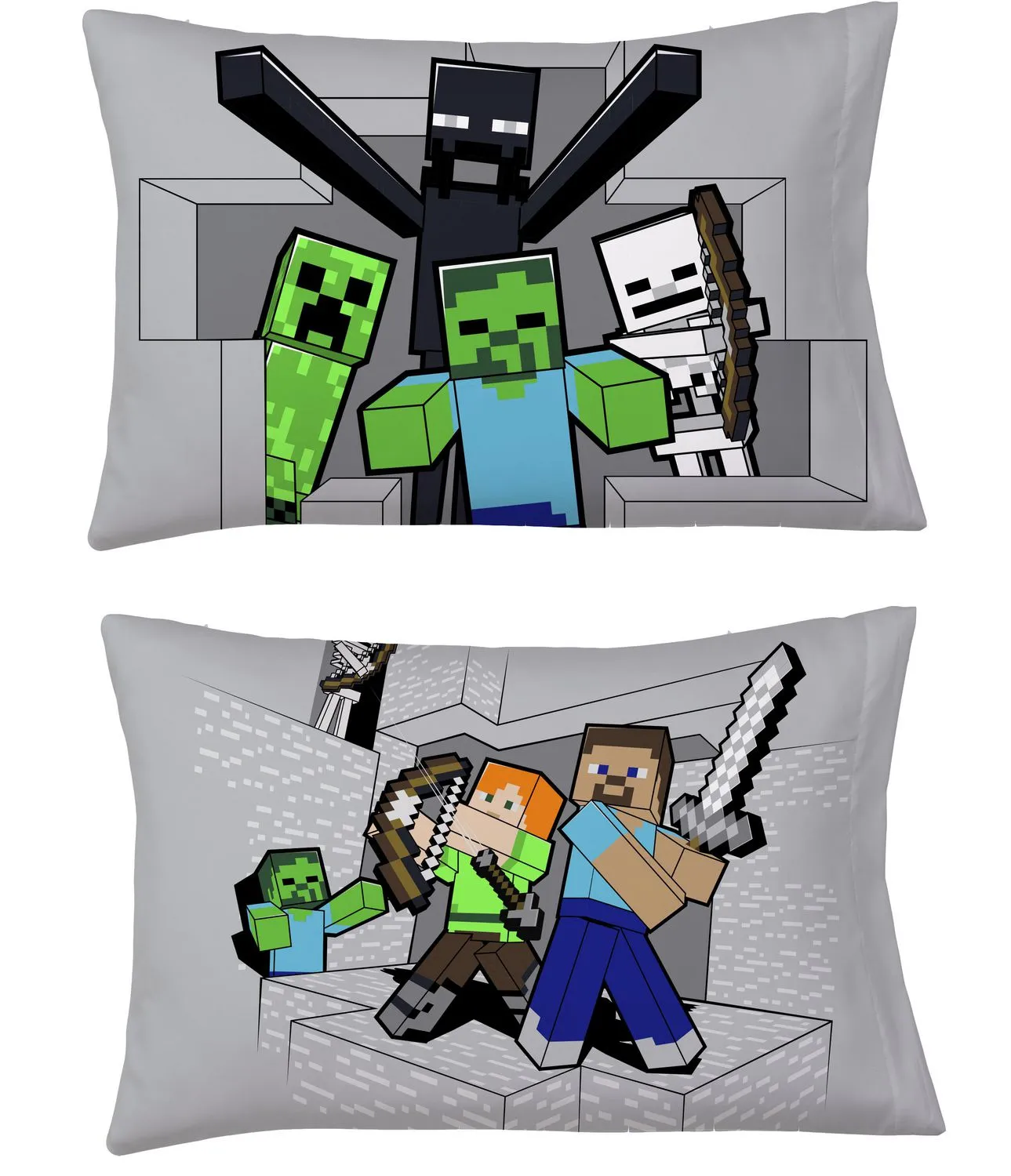 New Minecraft Twin 4 Piece Bed Set   Bonus Bag