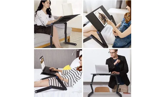 New Multifunctional Portable Laptop Desk Stand/Table, Black! The laptop holder allows you to use 13’’-17’’ laptop