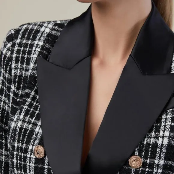 NEW Rachel Parcell Double Breasted Satin Lapel Blazer Sz 16
