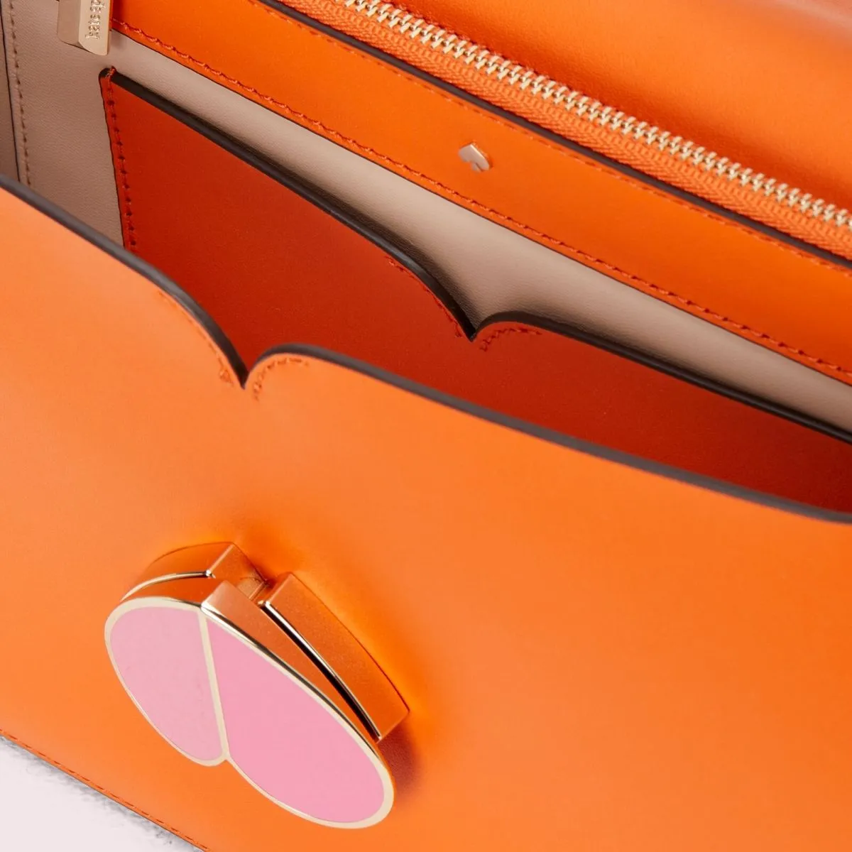 Nicola Twistlock Medium Juicy Orange Shoulder Bag