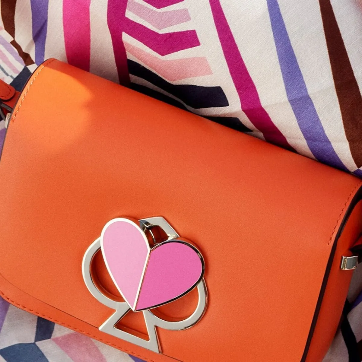 Nicola Twistlock Medium Juicy Orange Shoulder Bag