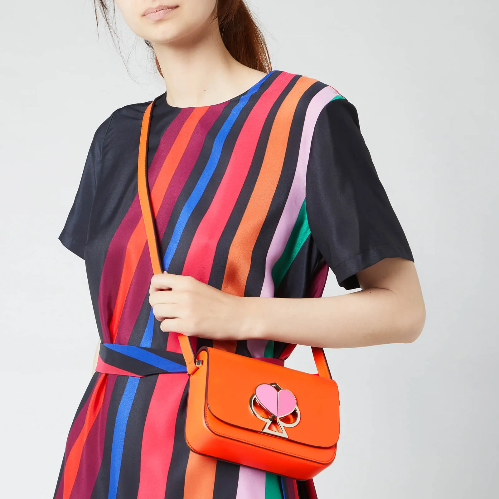 Nicola Twistlock Small Juicy Orange Shoulder Bag