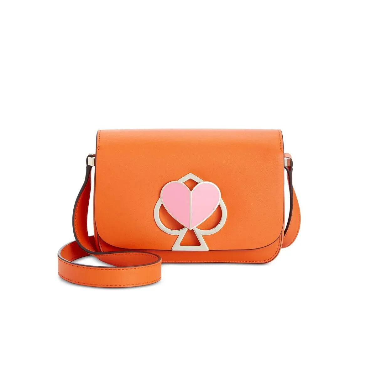 Nicola Twistlock Small Juicy Orange Shoulder Bag