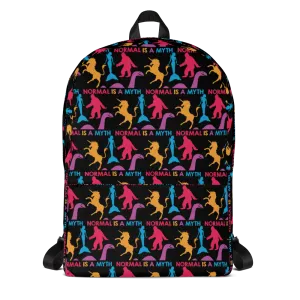 Normal is a Myth (Bigfoot, Mermaid, Unicorn & Loch Ness Monster Pattern) Backpack