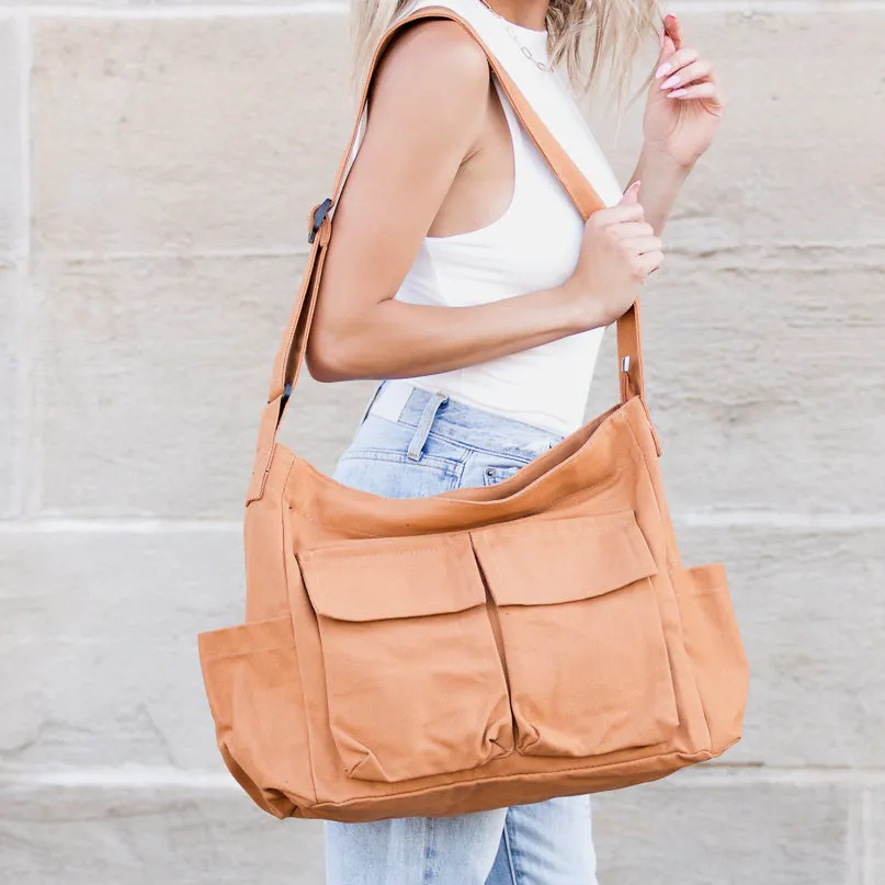 Nova Oversize Canvas Messenger Bag