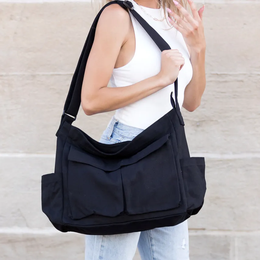 Nova Oversize Canvas Messenger Bag