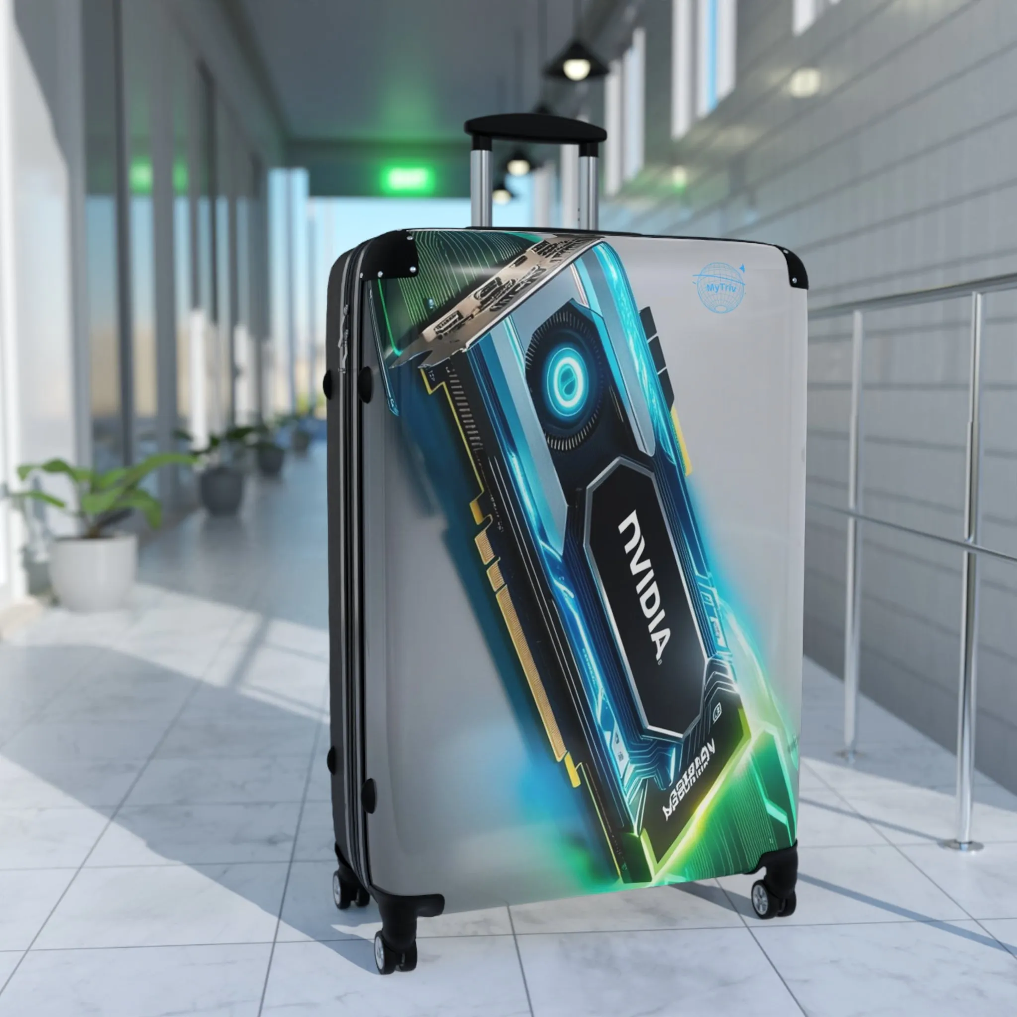 NVIDIA Graphic Card Design Suitcase - Stylish Travel Luggage for Tech Lovers