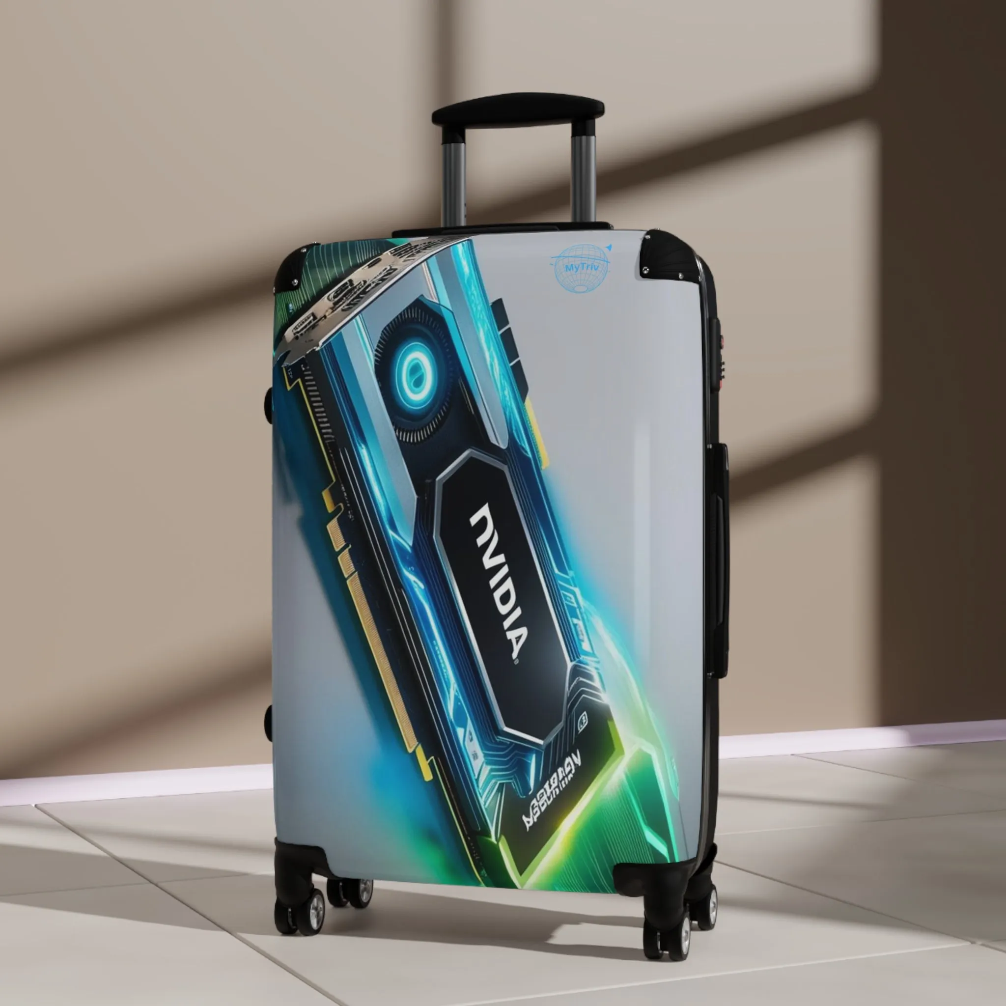 NVIDIA Graphic Card Design Suitcase - Stylish Travel Luggage for Tech Lovers