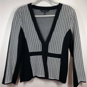 NWOT MING WANG Women’s Black and White Knit Cardigan Size Medium